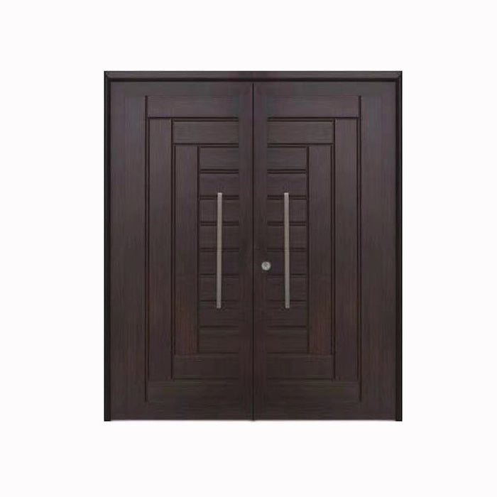 2021 Hot Sale Modern Waterproof Solidwood Security Front Wooden Exterior Steel Metal Door For Sale