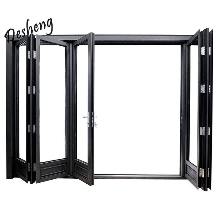 2021 New Design Glass Aluminum Folding Doors Windows Sliding Aluminum Frame Multifold Double Glazed Modern Design