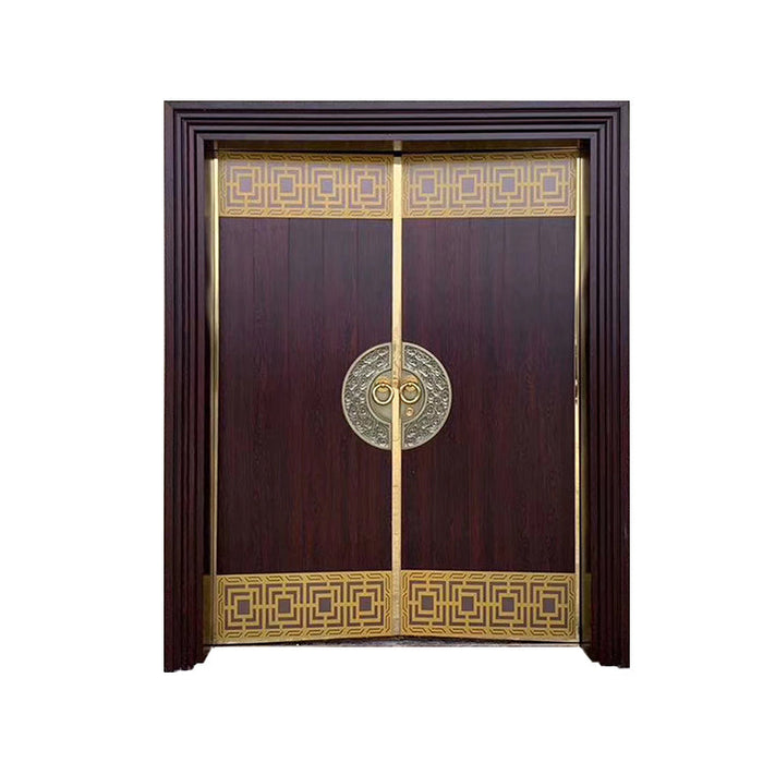 Hot Sale Country Design Luxury Exterior Hardwood Double Leaf Entry Doors Design Doors For Houses