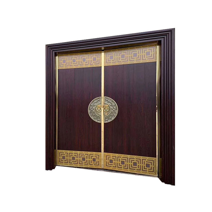 Hot Sale Country Design Luxury Exterior Hardwood Double Leaf Entry Doors Design Doors For Houses