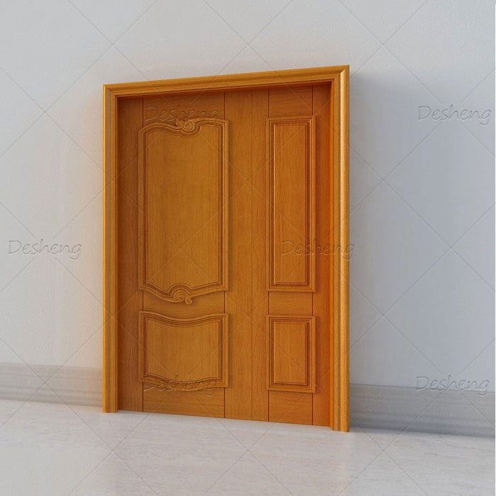 High Quality Home Improvement Entrance Entry Lucky Wishful Shape Design Light Color Painting Wooden Door