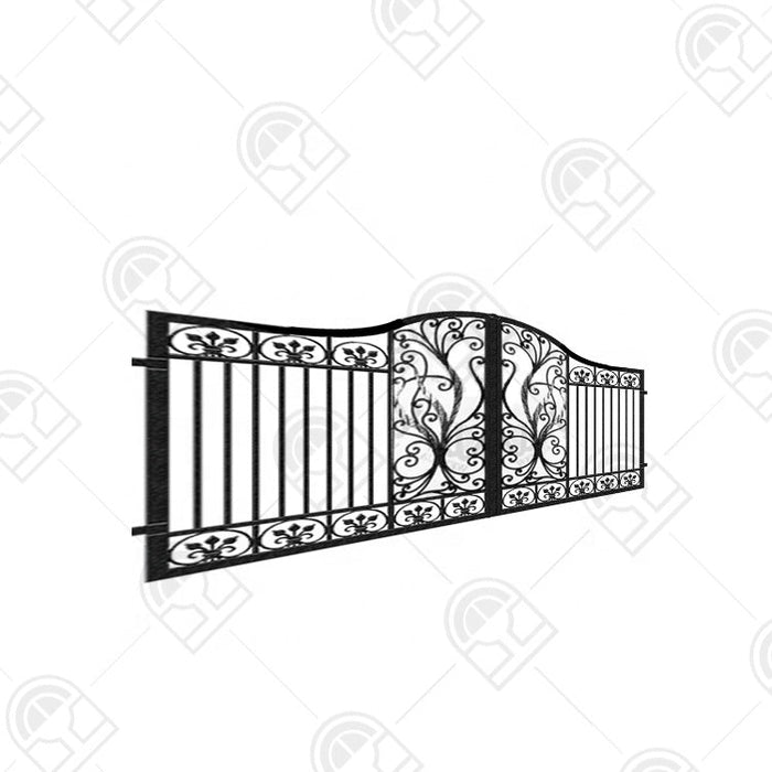 Foshan Guangdong Factory Direct Sale Matte Black Color Bouquet Design Archy Top Villa Patio Garden Gate