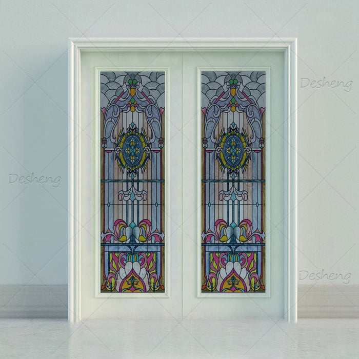 Church White Color Customized European Standard Swing Style Pattern Glass Interior Plywood Door
