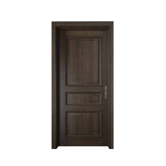 Modern Black Interior Solid Wood Doors Design Swing Wooden Room Interior Wooden Door with frames and accessories Solid