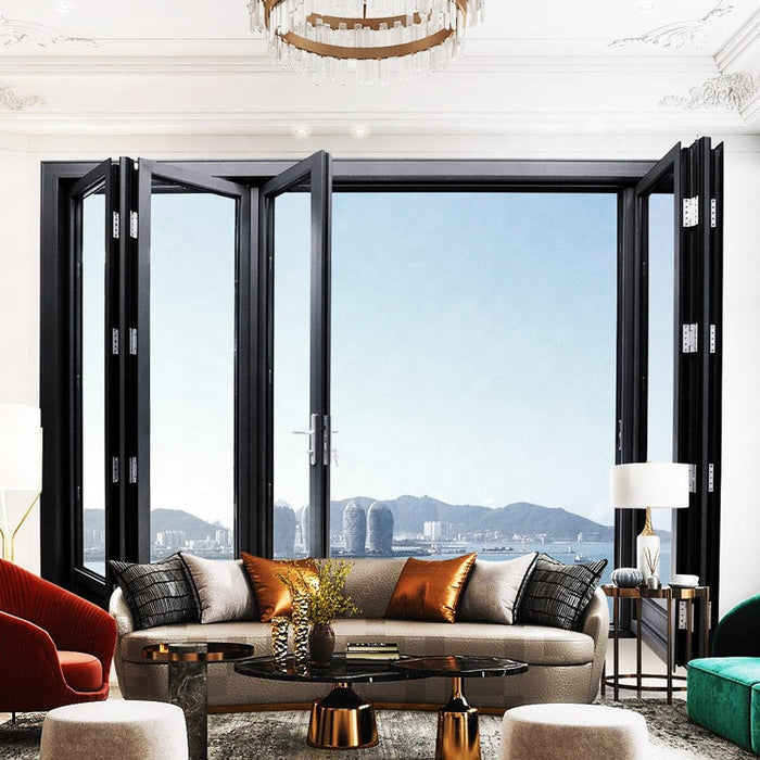 American Style Factory Direct Sales Bifold Australian Folding Doors System Track Aluminum Folding Door