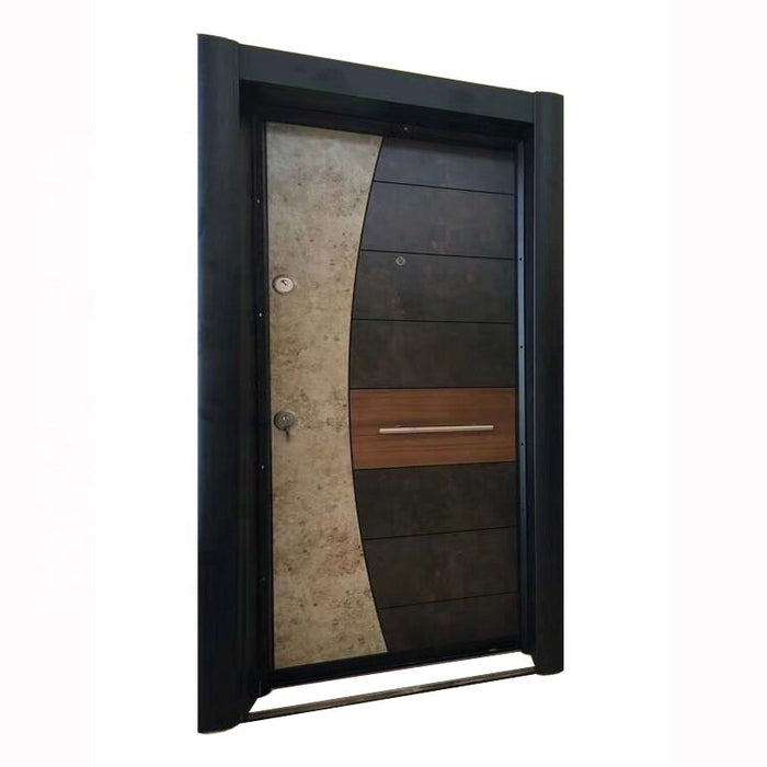 China Factory And Retail Turkey Style Steel Wood Armored Doors Modern Simple design Security Entrance Door