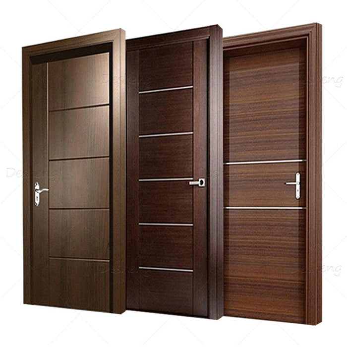 Office Apartment House Cheap Wood Doors Simple Design Interior Wooden Door Decorative Contemporary Swing Modern DESHENG Finished