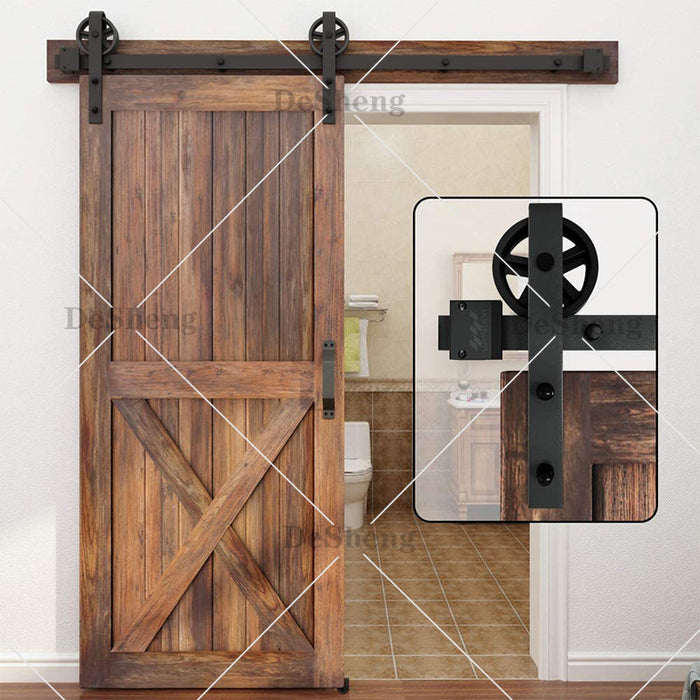 Factory Directly Supply Wood Modern Design Door Customized Logo Interior Hanging Sliding Door Barn Doors