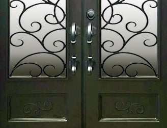 Manufacturer Front Steel Entry Exterior Door Security Steel China Sale Black Customized wrought Iron Doors