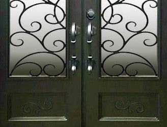 Manufacturer Front Steel Entry Exterior Door Security Steel China Sale Black Customized wrought Iron Doors