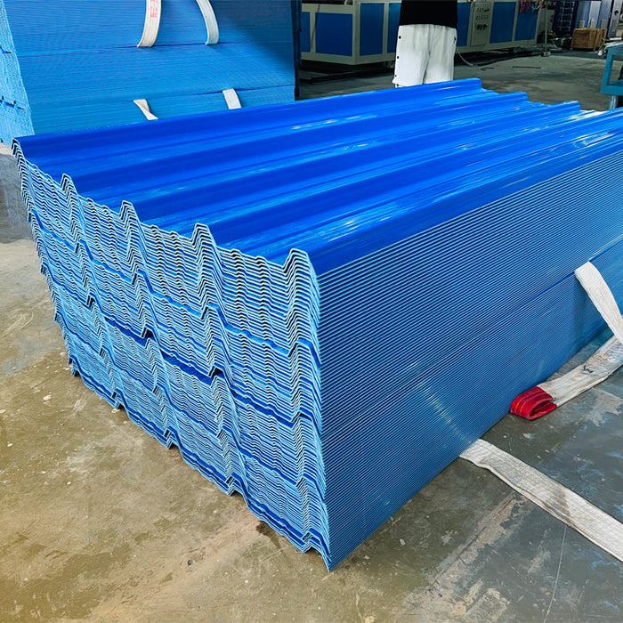 Blue color customized 3mm curved pvc roofing sheet waterproof plastic asa pvc roof tile