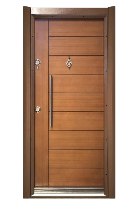 China Factory And Retail Turkey Style Steel Wood Armored Doors Modern Simple design Security Entrance Door