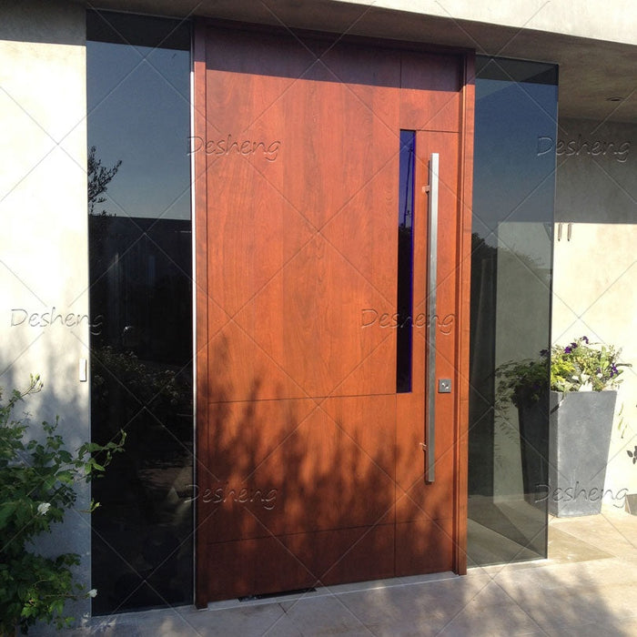 Good Price Pivot Revolving Open Red Oak Cherry Wood Stain Painting Exterior Modern Entrance Door