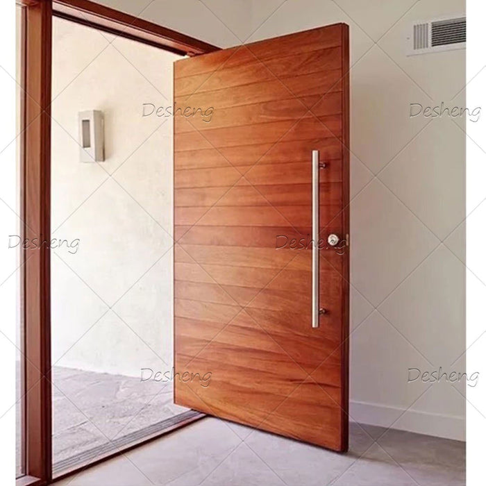 Good Price Pivot Revolving Open Red Oak Cherry Wood Stain Painting Exterior Modern Entrance Door