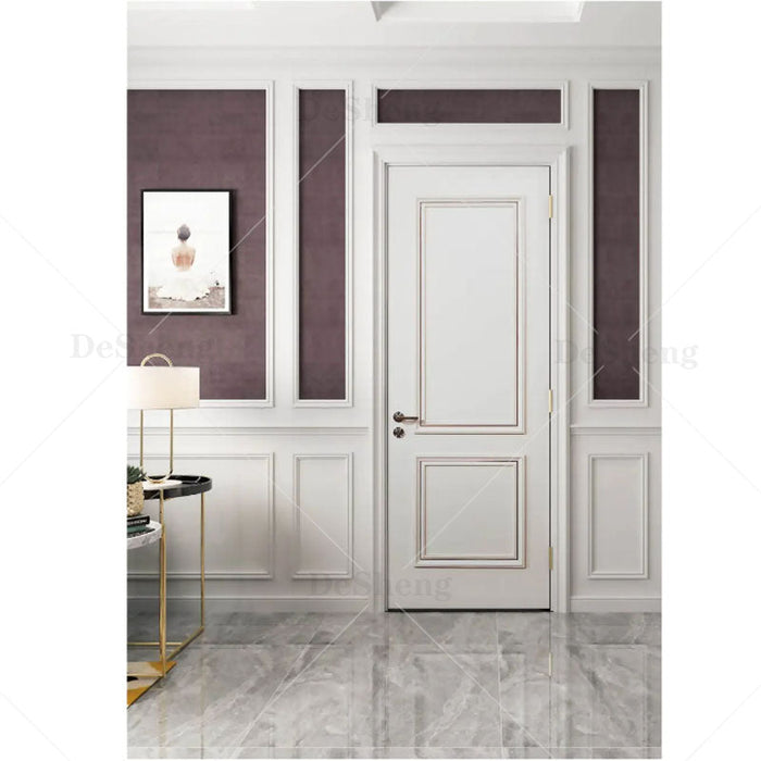 Factory Wholesale Solid Wood Laminated Interior MDF Door High Quality Grain Flush Panel Hardwood Bedrooms Door