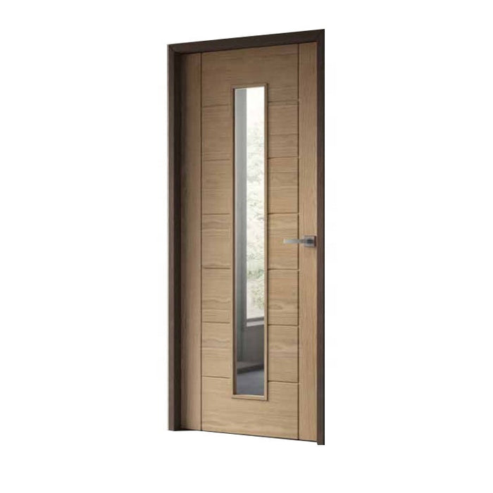 China Supplier Solid Wooden Tempered Glass Door Design Teak Wood Door Kitchen Doors