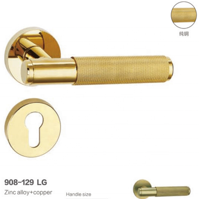 High Quality Bedroom Hotel handles Villa Zinc And Alloy Sliding Handle Door cylinder Door lock