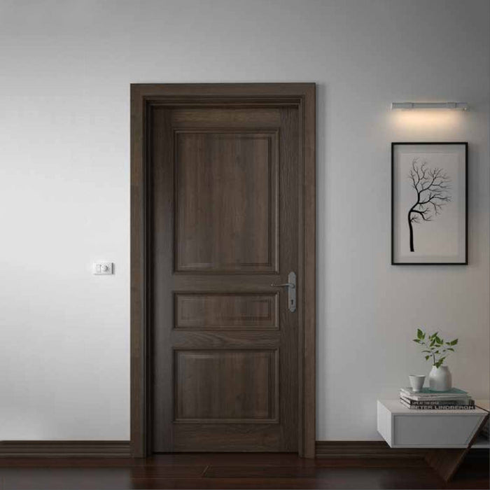 Modern Black Interior Solid Wood Doors Design Swing Wooden Room Interior Wooden Door with frames and accessories Solid
