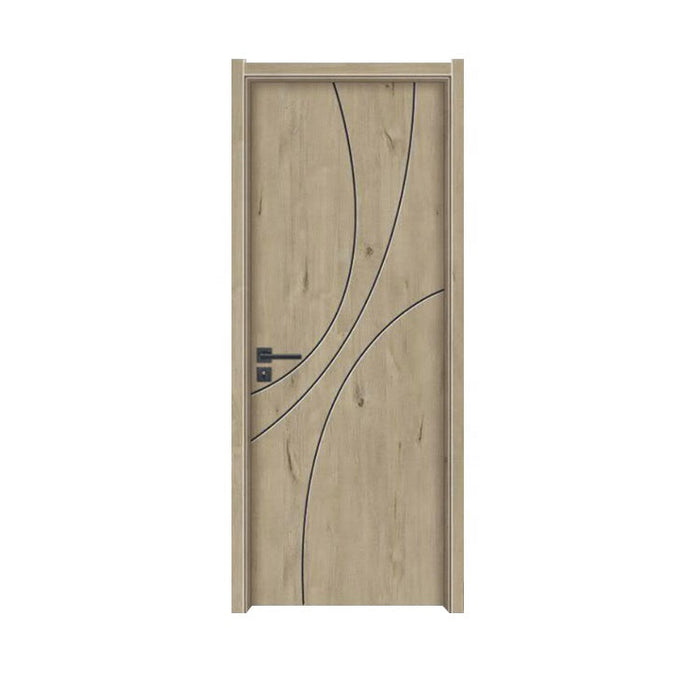 Popular Figure Skating Pattern Design Graceful Kerf Cut Decorative Interior Plywood Door