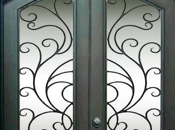 Manufacturer Front Steel Entry Exterior Door Security Steel China Sale Black Customized wrought Iron Doors