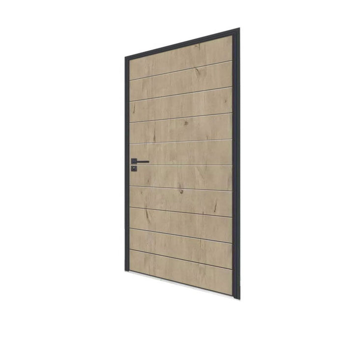 DDP Available Strong Metal Door Frame Wooden Shutter Unique Modern Design External Use Composite Door