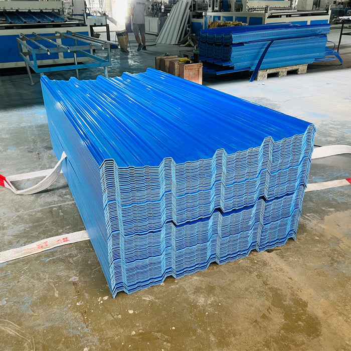 Blue color customized 3mm curved pvc roofing sheet waterproof plastic asa pvc roof tile