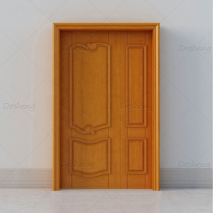 High Quality Home Improvement Entrance Entry Lucky Wishful Shape Design Light Color Painting Wooden Door