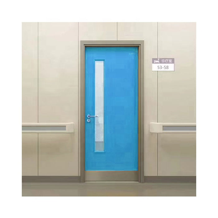 Water Proof Automatic Closer Control Hospital Clinic Operating Room Door With Glass And Kick Plate