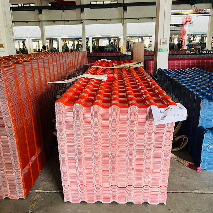 Heat insulation Color persistence synthetic resin pvc roof spanish roof tile sheets pvc sheet for roof for house villa