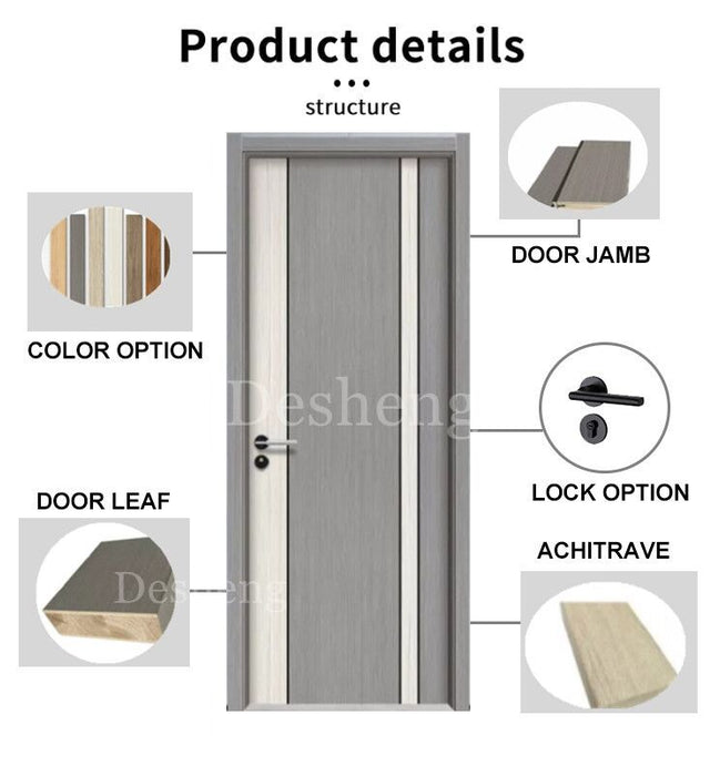 Modern Exterior Design Waterproof WPC Door Panel For Interior Room Door
