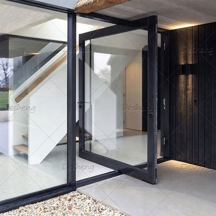 360 Degree All Directions Free Rotate Manual Revolving Glazing Solid Wood Structure Passageway Door