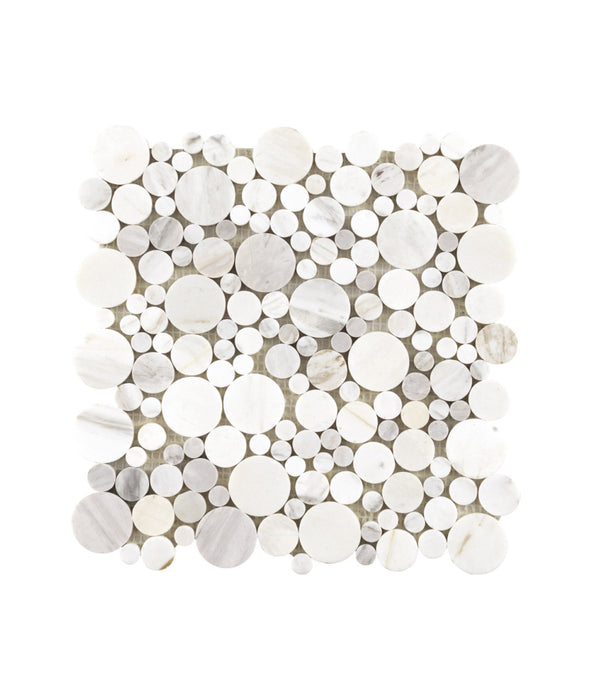Premium Quality White Penny Round Marble Stone Mosaic Tiles
