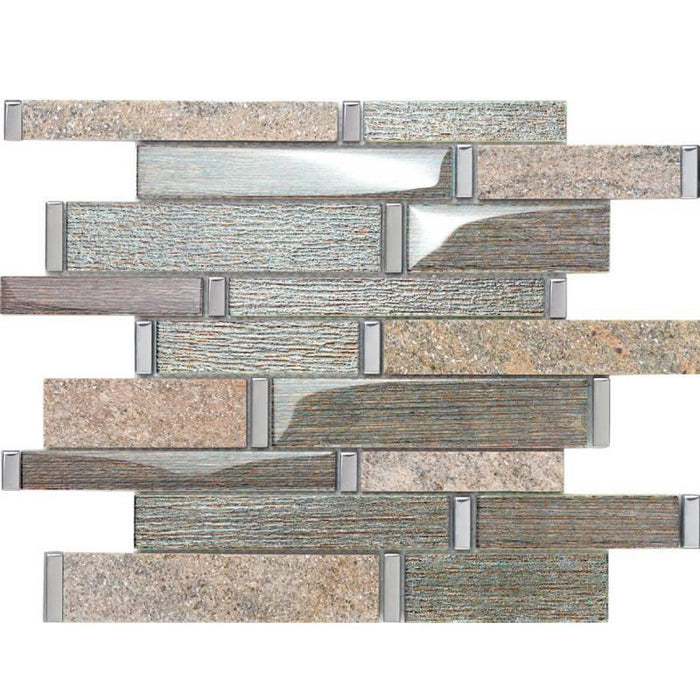 New Design Long Strip stone and glass mixed Mosaic Tiles China Factory supplier